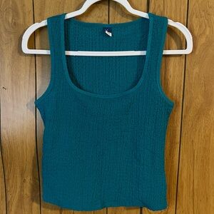 Old Navy Teal Textured Tank Top